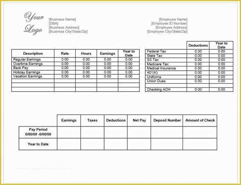 Free Check Stub Template Excel Of Fice Pay Stub Template 7 Make Stubs ...