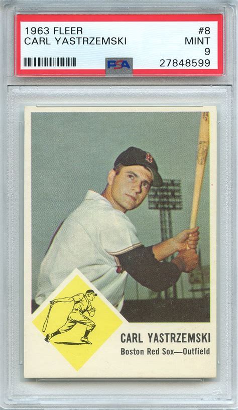 Lot Detail 1963 FLEER 8 CARL YASTRZEMSKI PSA MINT 9