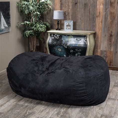 Christopher Knight Home Barracuda 65 Ft Suede Bean Bag Replacement Cover Cover Only By Black