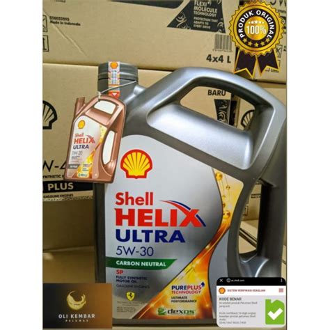 Jual Oli Shell Helix Ultra 5w 30 Full Synthetic 4 Liter 100 Original