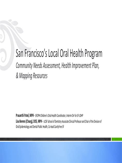 Fillable Online San Franciscos Local Oral Health Program California