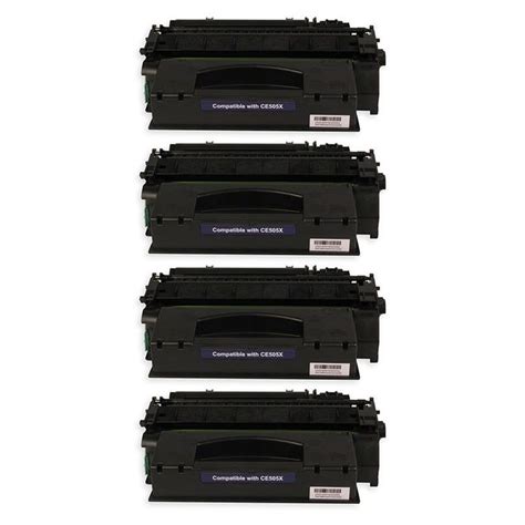 Hp 05x Ce505x Black Compatible High Yield Toner Cartridge 4 Pack