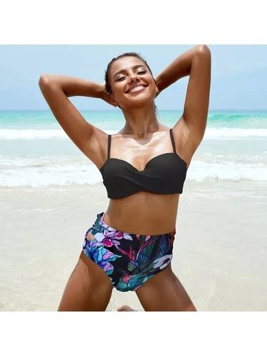 Bikini Frau Zwei Teile Sgambato Culottes Band Schwarz Bunt Elegant EBay De