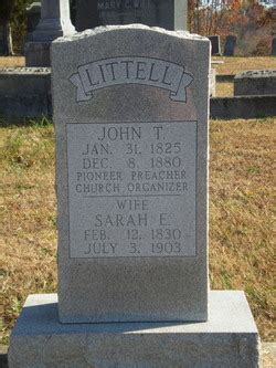 Sarah E Littell Find A Grave Memorial