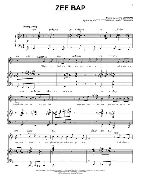 Zee Bap From Some Like It Hot Piano Vocal Guitar Digital Sheet Music Sheet Music Plus