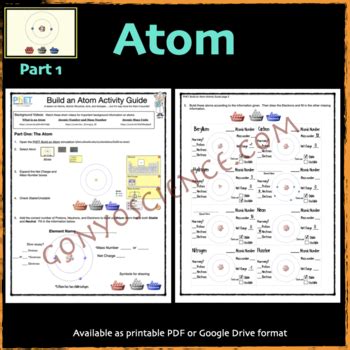 PhET Build An Atom Activity Guide By James Gonyo TPT