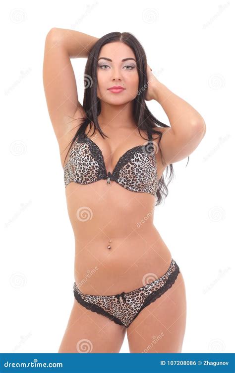 Girl In Lingerie Isolated On White Background Stock Photo Image Of Legs Fantasy 107208086