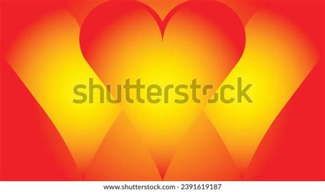 Illustration Red Love Heart Pattern Yellow Stock Vector (Royalty Free ...