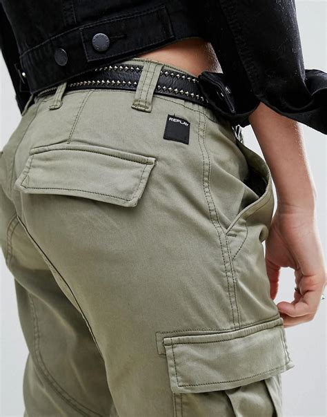 Replay Cotton Cargo Pants In Green Lyst