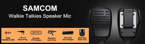 Samcom 2 Pin Handheld Walkie Talkie Speaker Mic With Shoulder Lapel Microphone 1 Pack