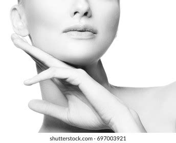 Lips Hand Model Girl Nude Makeup Stock Photo 697003921 Shutterstock