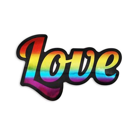 Pride Sticker Love Sticker Rainbow Sticker Gay Sticker Lgbtq Sticker Metallic Sticker
