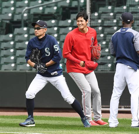 B 野球 大谷 イチローと対面も逃げられた／写真特集 Mlb 日刊スポーツ