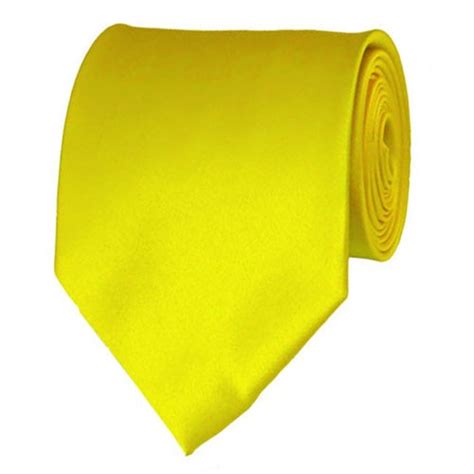 Lemon Yellow Neckties Solid Color Ties Stanard Adult Size Wholesale Prices No Minimums