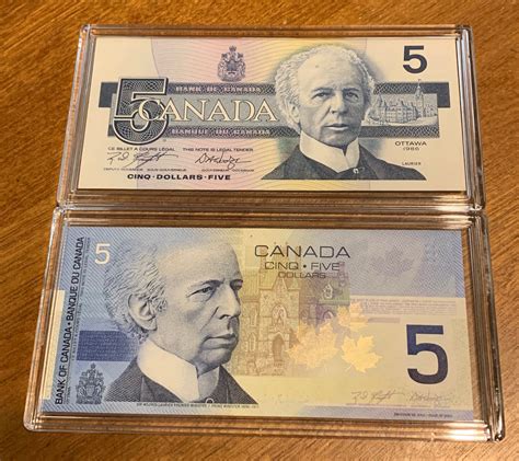 Uncirculated Canada Five Dollar Bills With Identical Serial Etsy