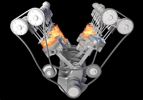 V6 engine ignition animation model - TurboSquid 1344328