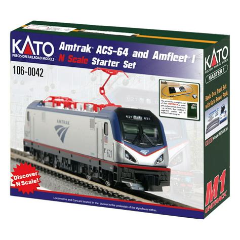 Kato 106-0042 Amtrak ACS-64 & Amfleet I N Gauge Electric Passenger ...