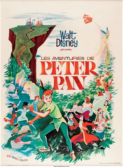 Peter Pan French Theatrical Poster Walt Disney 1953 Peter Pan