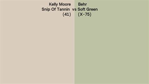 Kelly Moore Snip Of Tannin Vs Behr Soft Green X Side By Side