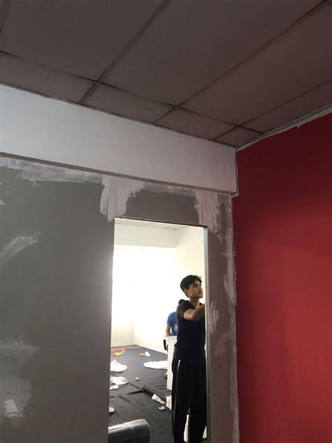 Partition Wall Gypsum Board Drywall Specialist Pejabat Services Home