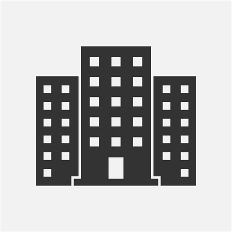 Three Apartment Buildings Vector Icon Isolated On White Background