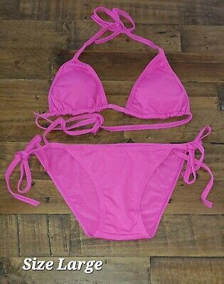 Woman Piece Swimsuit Sexy Halter String Triangle Bikini Rose Red Petite Large EBay