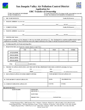 Fillable Online Application For San Joaquin Valley Air Pollution