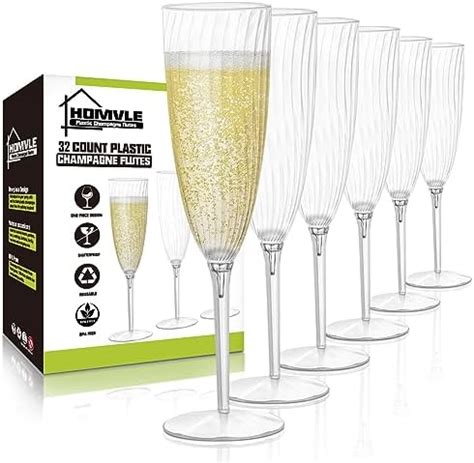 Amazon Zonbaizey Plastic Champagne Flutes Disposable 12 PCS 6OZ