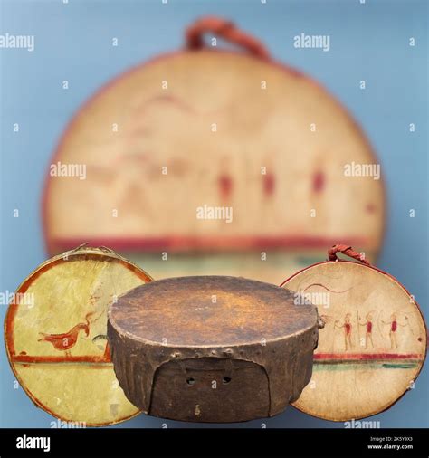 Native American Art Drums Stock Photo Alamy