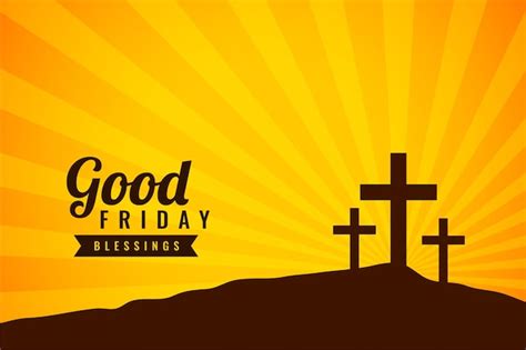 Free Vector Good Friday Blessings Card With Crosses