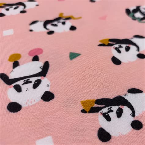 Jersey Playful Panda By Poppy Rose BIO Oeko Tex