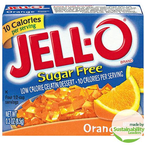 Jell O Sugar Free Orange Low Calorie Gelatin Dessert Mix 03 Oz Box