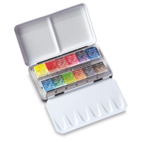 Sennelier French Artists Watercolor Set Metal Pocket Box Set Of 12 Colors Half Pans Michaels