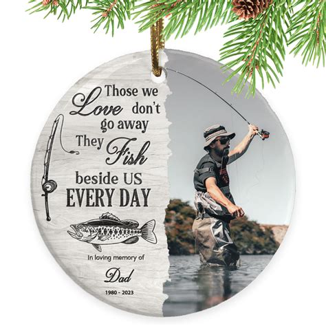 Customizable Memorial Keepsake Fishing Ornament Fishing Memories