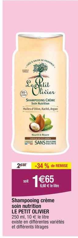 Promo Shampooing Cr Me Soin Nutrition Le Petit Olivier Chez Migros