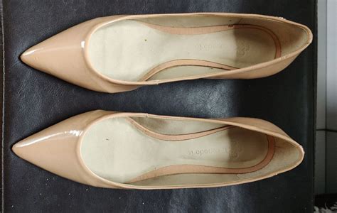 Scarpin Capodarte Nude Verniz Pouco Uso Salto Anabella De Cm Sapato Feminino Capodarte