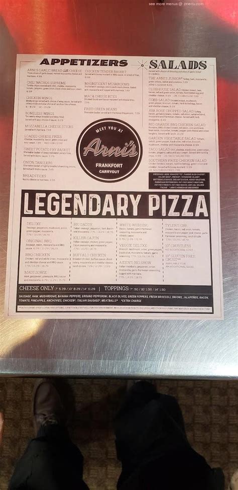 Online Menu Of Arni S Frankfort Restaurant Frankfort Indiana 46041