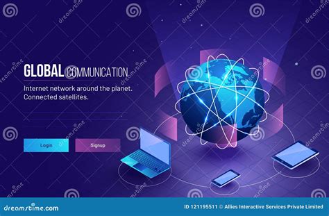 Global Network Or Communication Concept Based Responsive Landing Stock