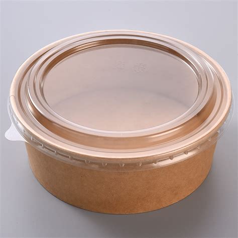 Custom Printed Kraft Paper Salad Bowl With Lid Buy Paper Bowl Paper