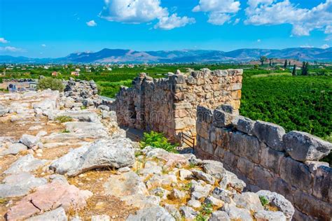 Tiryns is a Mycenaean Archaeological Site in Argolis in the Pelo Stock ...