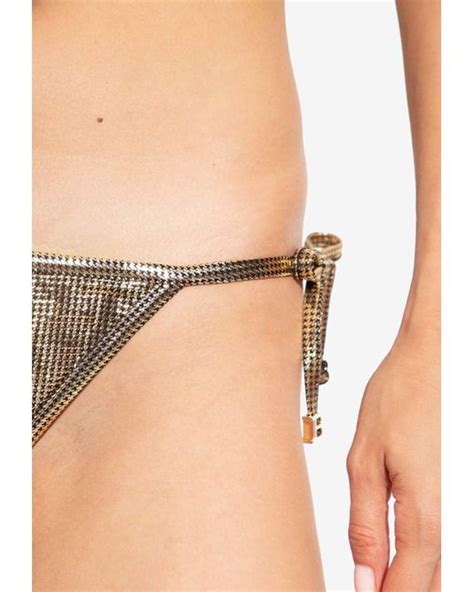 Balmain Metallic Halterneck Bikini Set In White Lyst