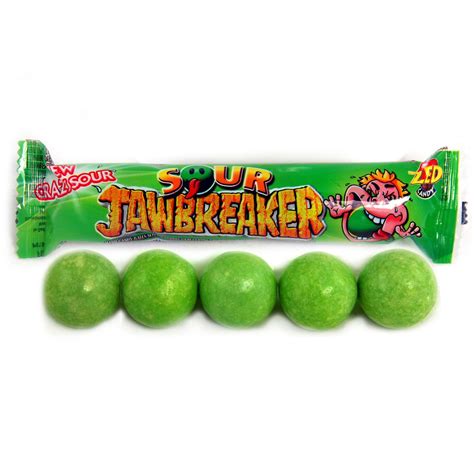 5x Sour Jawbreaker Hard Candy Balls With Bubble Gum Center Bonbons 41g