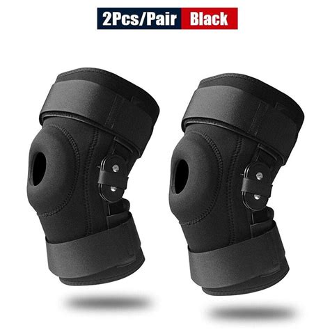 1 Pair Adjustable Open Patella Hinged Knee Brace For Running Sport