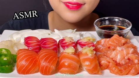 Asmr Salmon Sushi Salmon Noodles Mukbang Eating