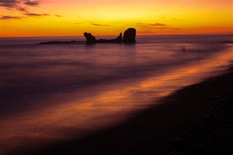 Lights During Sunset On The Beach Atardecer En La Playa El Tunco