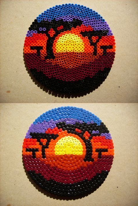 Hama Sunset By Schwarzer On Deviantart Perler Bead Disney Hama Beads