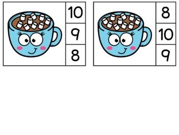 Hot Chocolate Counting Clip Cards By Emily Valeika TpT