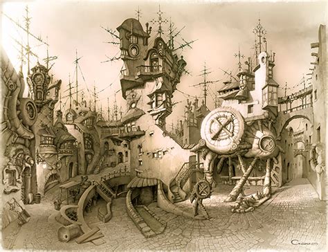 Architectural Fantasy Steampunk Behance