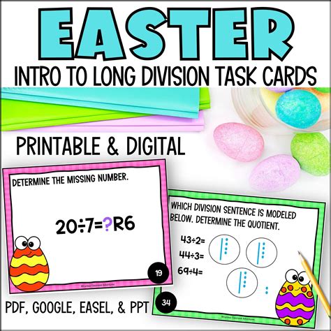 Easter Introducing Long Division Task Cards Curious Classroom Adventures