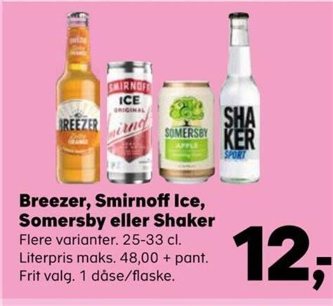 Breezer Smirnoff Ice Somersby Eller Shaker Tilbud Hos SuperBrugsen